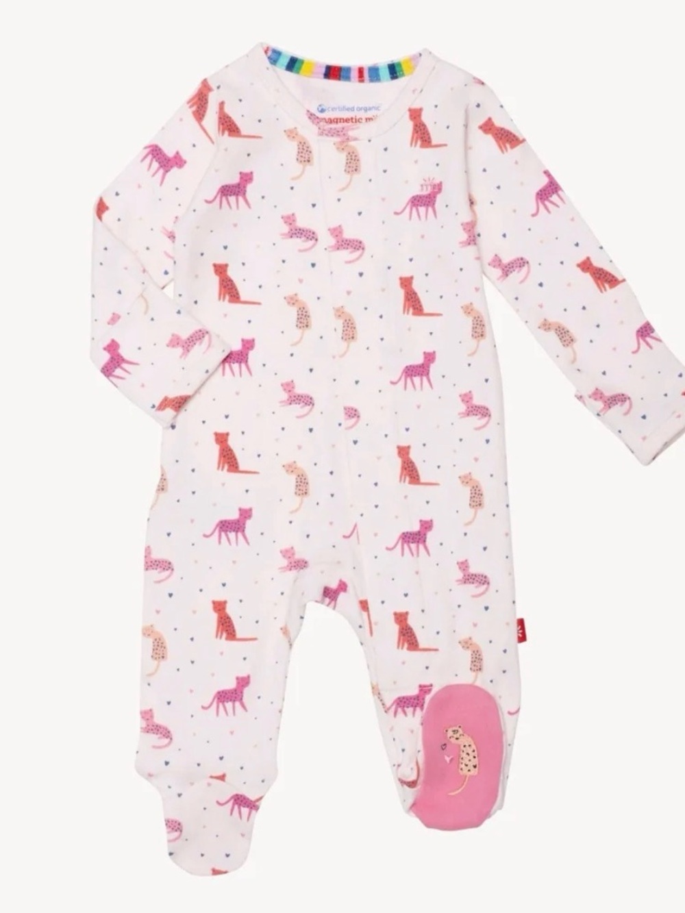 Magnetic Me Organic Cotton Cheetah Bonita Footie Newborn